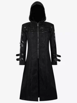 Red Vintage Vintage Long Sleeves Overcoat Retro Costumes For Man Burgundy