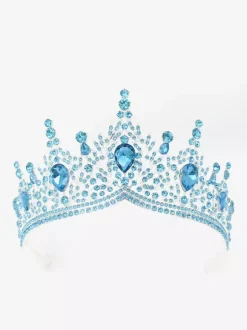 Red Women Queen Crown Princess Synthetic Gemstones Tiaras Women's Royal Masquerade Party Accessory