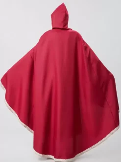 Red Women's Elegant Top Apron Polyester Set Holidays Costumes Burgundy