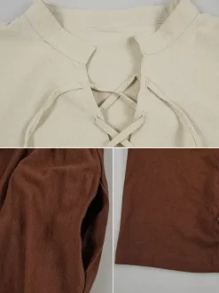 Renaissance medieval pirate shirt ankle strap pants cosplay stage Retro performance clothing