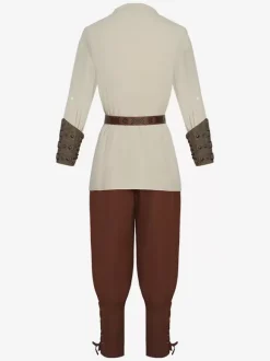 Renaissance medieval pirate shirt ankle strap pants cosplay stage Retro performance clothing