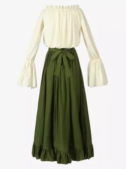Renaissance Medieval Irish Clothing Flare Sleeve Dress Hooded Women's Clothing Retro Gothic Queen's Dress