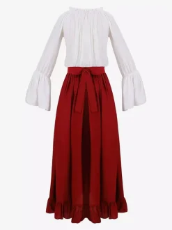 Renaissance Medieval Irish Clothing Flare Sleeve Dress Hooded Women's Clothing Retro Gothic Queen's Dress