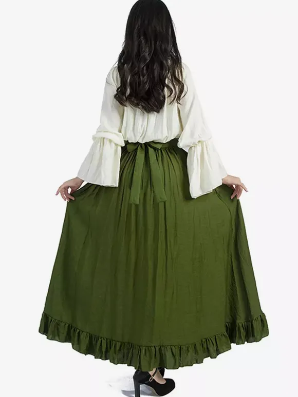 Renaissance Medieval Irish Clothing Flare Sleeve Dress Hooded Women's Clothing Retro Gothic Queen's Dress