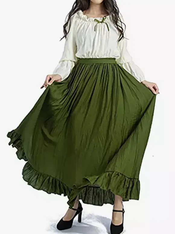 Renaissance Medieval Irish Clothing Flare Sleeve Dress Hooded Women's Clothing Retro Gothic Queen's Dress