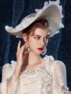 Retro Cap Christmas Women's Polyester Royal Hat Costume Accessories