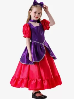 Retro Costumes Rose Women's Elegant Dress Choker Color Block Set Costumes