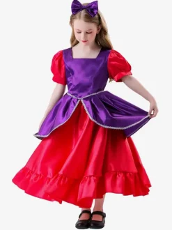 Retro Costumes Rose Women's Elegant Dress Choker Color Block Set Costumes