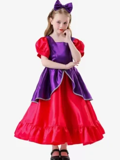 Retro Costumes Rose Women's Elegant Dress Choker Color Block Set Costumes