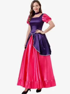 Retro Costumes Rose Women's Elegant Dress Choker Color Block Set Costumes