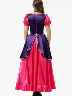 Retro Costumes Rose Women's Elegant Dress Choker Color Block Set Costumes
