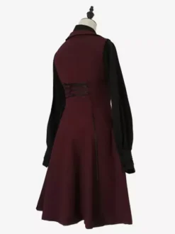 Retro dark medieval Prince Lolita Lace-up Long Vest