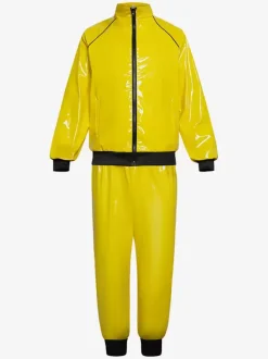 Retro disco patent leather glossy stage costume