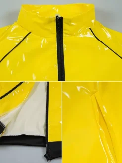 Retro disco patent leather glossy stage costume