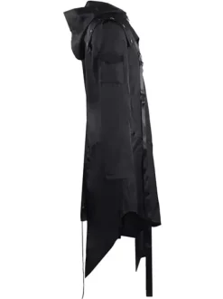 Retro Costumes For Men Black Vintage Long Sleeves Uniform Overcoat Cosplay Carnival