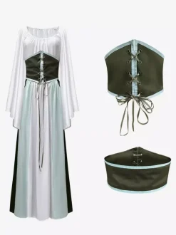Retro Costumes Marie Antoinette Costume Set Masquerade Ball Gown