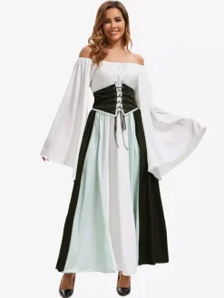 Retro Costumes Marie Antoinette Costume Set Masquerade Ball Gown