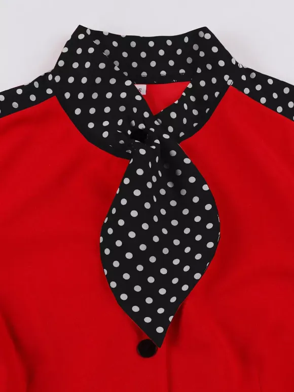 Retro Polka Dot Shirt Dress With Tie And Belt Vintage Inspired Midi Dress For Women 2026