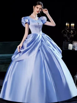 Retro Tudor Dress Costumes Dress For Women Light Sky Blue Euro-Style Marie Antoinette Costume Party Prom Dress