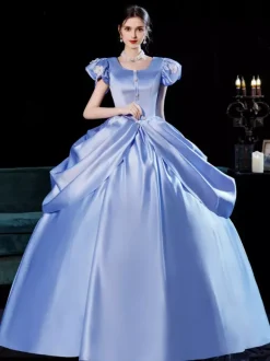 Retro Tudor Dress Costumes Dress For Women Light Sky Blue Euro-Style Marie Antoinette Costume Party Prom Dress
