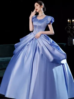 Retro Tudor Dress Costumes Dress For Women Light Sky Blue Euro-Style Marie Antoinette Costume Party Prom Dress