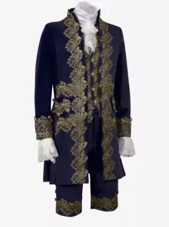 Retro Vintage Medieval Renaissance Coat Pants Outfits Prince Gentleman Embroidered Embroidery Fancy Dress Men's Royal Carnival Masquerade Party Carnival Of Veni