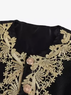 Retro Vintage Medieval Renaissance Coat Pants Outfits Prince Gentleman Embroidered Embroidery Fancy Dress Men's Royal Carnival Masquerade Party Carnival Of Veni