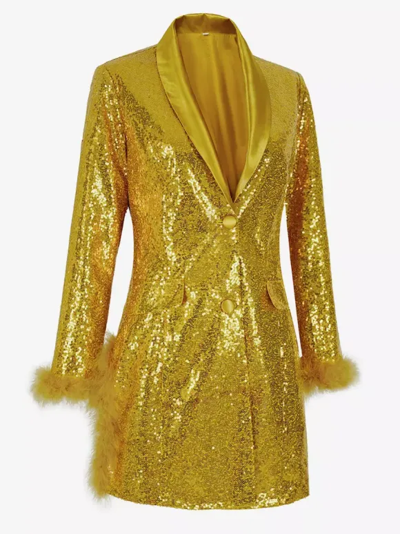 Retro Vintage 1980s Dress Suits&Blazers Disco Sequins Women's Party / Evening Masquerade Bachelorette Party Adults Dress