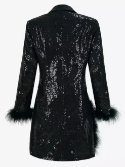 Retro Vintage 1980s Dress Suits&Blazers Disco Sequins Women's Party / Evening Masquerade Bachelorette Party Adults Dress