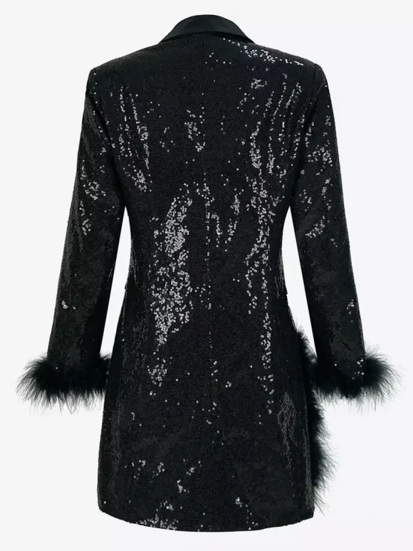 Retro Vintage 1980s Dress Suits&Blazers Disco Sequins Women's Party / Evening Masquerade Bachelorette Party Adults Dress