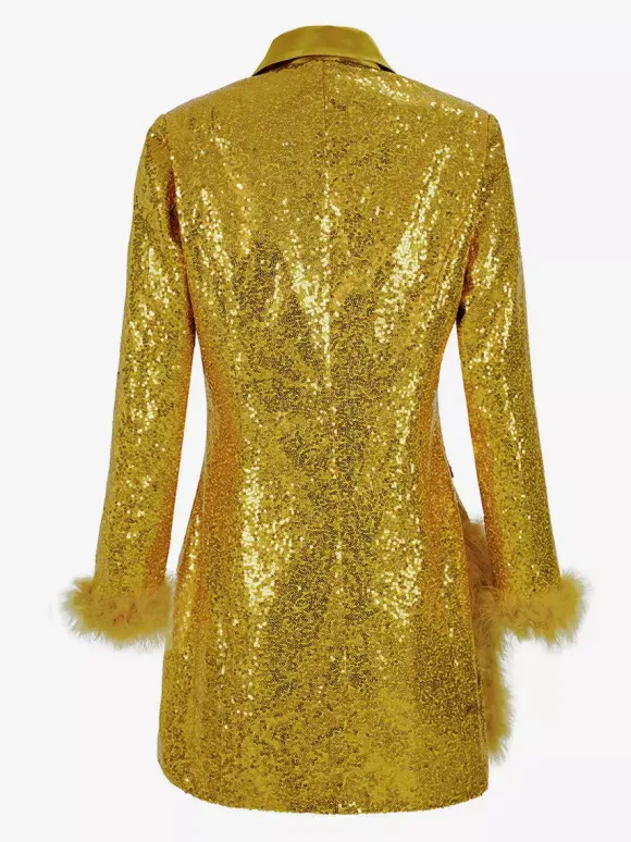 Retro Vintage 1980s Dress Suits&Blazers Disco Sequins Women's Party / Evening Masquerade Bachelorette Party Adults Dress