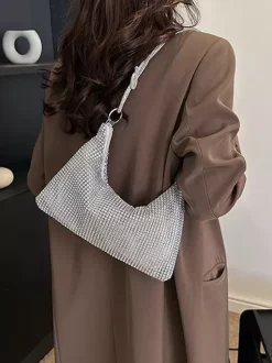 Rhinestone Shoulder Bag Shiny Handbag For Women 2026