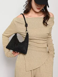 Rhinestone Shoulder Bag Shiny Handbag For Women 2026