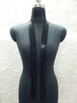 Rhinestone Choker Scarf Sparkling Crystal Long Neck Tie Glitter Neck Accessory For Party