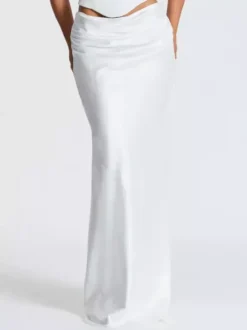 Rhinestone Lace Up Back Corset And Long Skirt Party 2-Piece Set For Women 2026