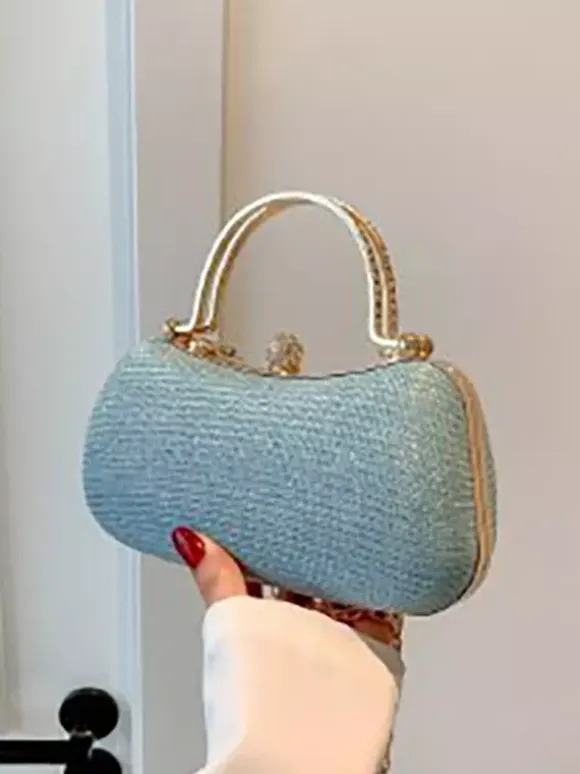 Rhinestone Lock Crossbody Bag Exquisite Party Handbag With Chain For Women 2026