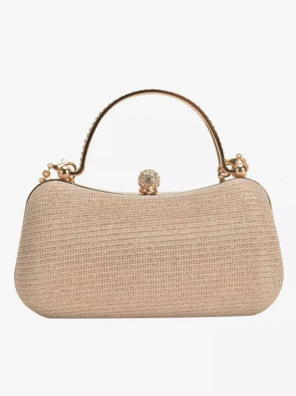 Rhinestone Lock Crossbody Bag Exquisite Party Handbag With Chain For Women 2026