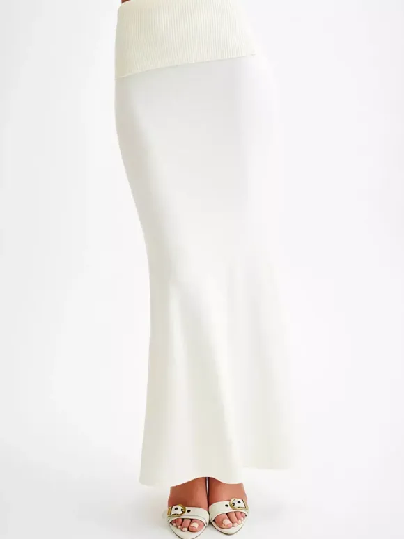 Ribbed Knit High Waist Bodycon Maxi Skirt For Women 2026
