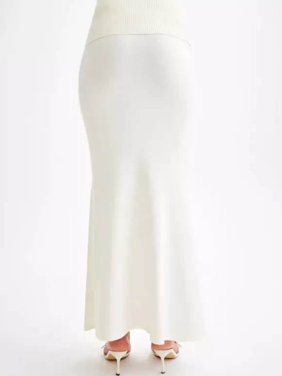Ribbed Knit High Waist Bodycon Maxi Skirt For Women 2026