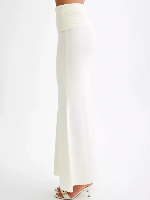 Ribbed Knit High Waist Bodycon Maxi Skirt For Women 2026