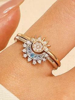 Rings Sun Moon Rhinestone Nature Chic Beach Bikinis Dress Rings