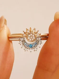 Rings Sun Moon Rhinestone Nature Chic Beach Bikinis Dress Rings