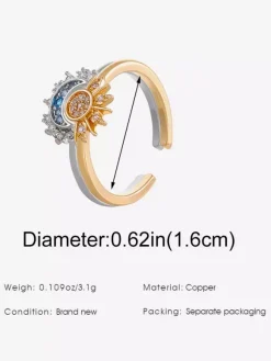Rings Sun Moon Rhinestone Nature Chic Beach Bikinis Dress Rings