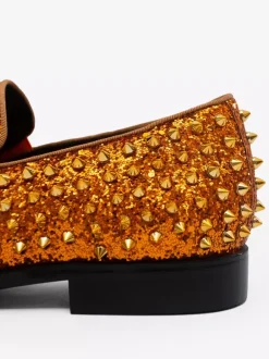 Rivets Loafer Shoes For Men penny Loafer Sequined Glitter Rivets Spikes Slip-On Prom Party Wedding Shoes