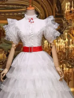 Rococo Blue Tiered Dress Royal Court Synthetic Costumes