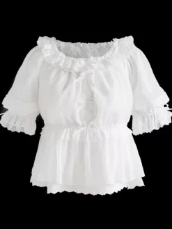 ROCOCO Style Lolita Blouses White Lolita Top Long Sleeves Ruffles Lolita Shirt