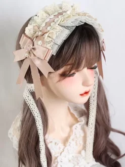 ROCOCO Style Lolita Accessories Green Ruffles Lace Headwear Polyester Miscellaneous