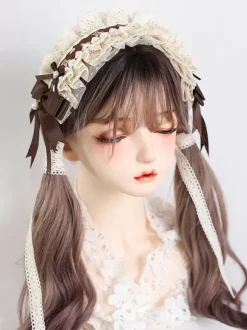 ROCOCO Style Lolita Accessories Green Ruffles Lace Headwear Polyester Miscellaneous