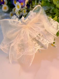 ROCOCO Style Lolita Accessories White Ruffles Bows Oversleeves Polyester Miscellaneous
