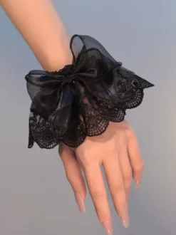 ROCOCO Style Lolita Accessories White Ruffles Bows Oversleeves Polyester Miscellaneous